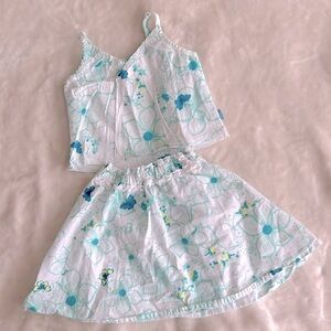 Mexx Tropical Floral Print Top Skirt Set Size 3